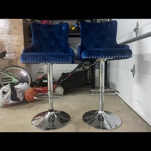 Royal blue bar stool chairs